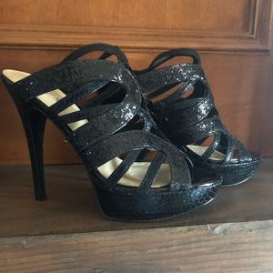 Sparkly black Guess heels